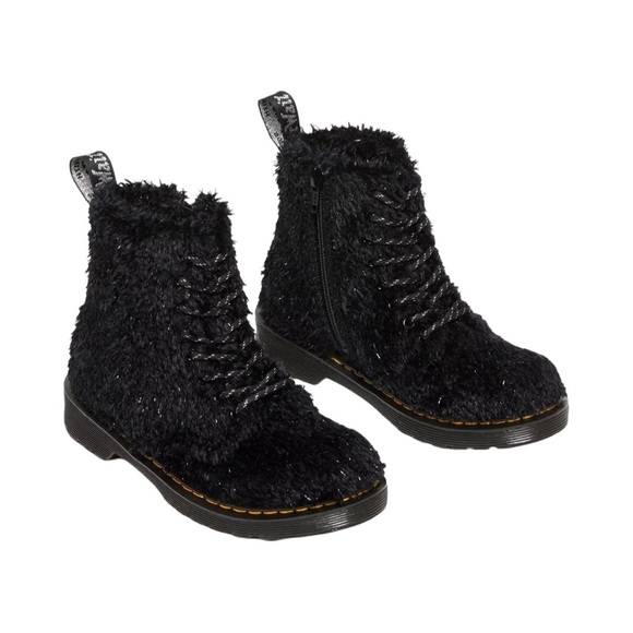 Dr Martens Kids 1460 Pascal Tinsel Fur Lace Up Boots Size 4 - Picture 1 of 9